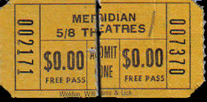 Meridian Mall West 4 - OLD TICKET STUB FROM ANDREW WILSON